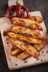 Spicy roasted potato wedges