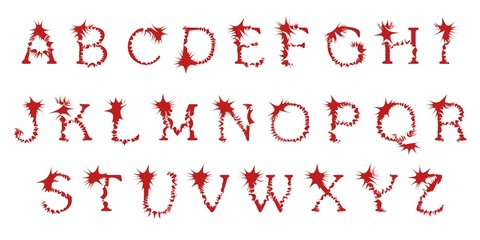 acute alphabet, vector