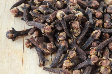 Dried spices cloves close up