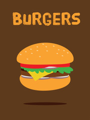 Doodle Hamburger seamless pattern background