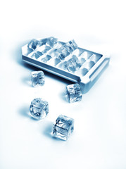 Ice cubes isolated on white background
