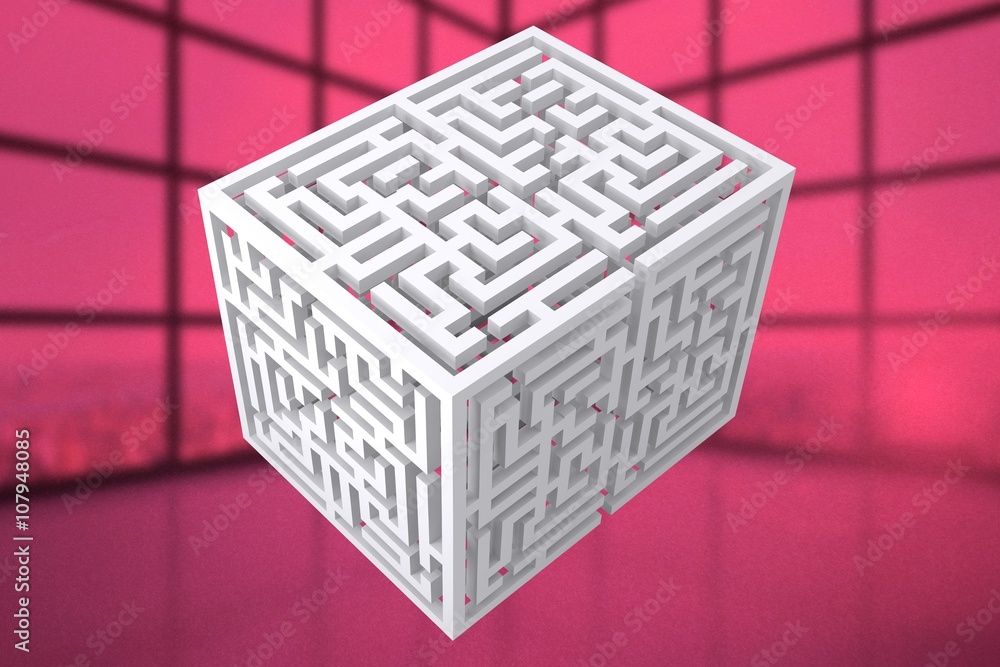 Poster composite image of maze cube