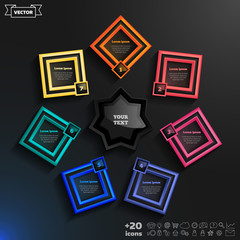 Vector infographics design with colorful rhombs.