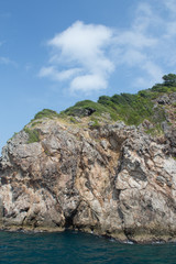 rock island with blue sea landscape view
