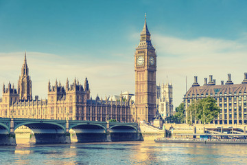 Fototapeta na wymiar Big Ben and House of Parliament, London, UK, 