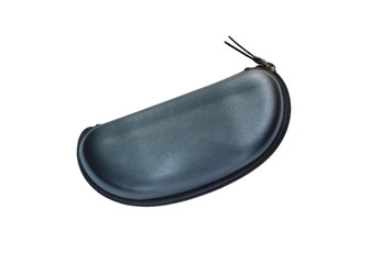 Black eye glasses box on white background