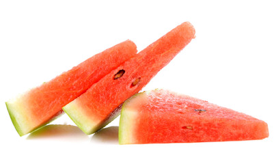 Watermelon slice on white background