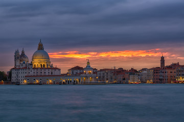 Obraz na płótnie Canvas Santa Maria della Salute church on a sunset, Venice, Italy