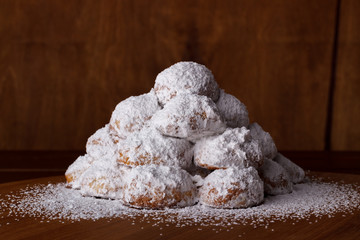 Cookies with almonds on dark