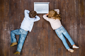 Top view photo of children