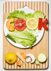 Vegetables in the form of letters