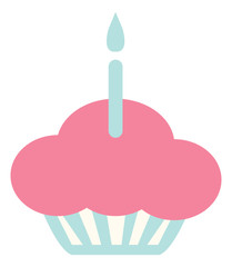 pink and blue cupcake icons - vector