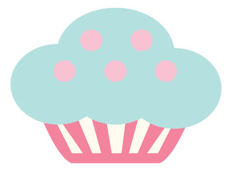 pink and blue cupcake icons - vector