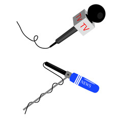 Vector illustration of different microphones types.