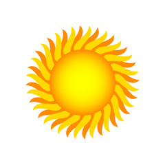 Sun icon on white background