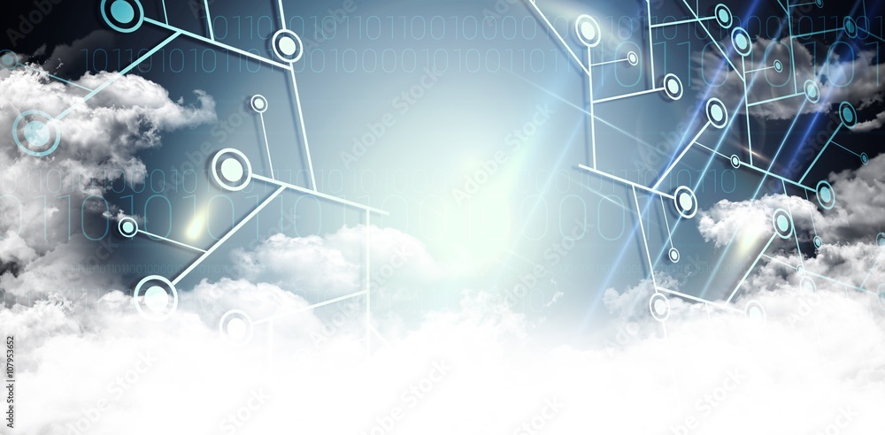 Poster composite image of illustration of virtual data