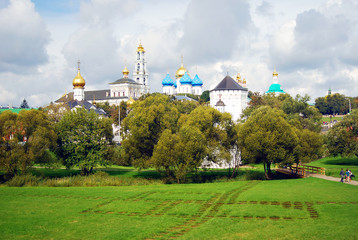 Fototapeta na wymiar Church Domes in Trinity Sergius Lavra