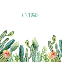 Watercolor cactus card