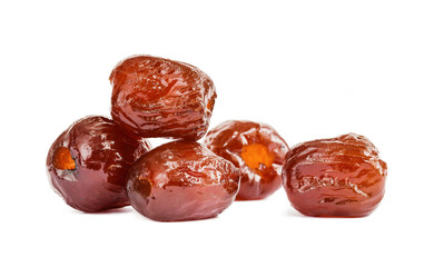 Sweet dried jujube isolated on white background