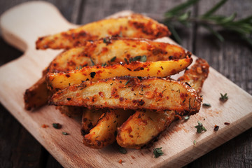 Spicy potato wedges