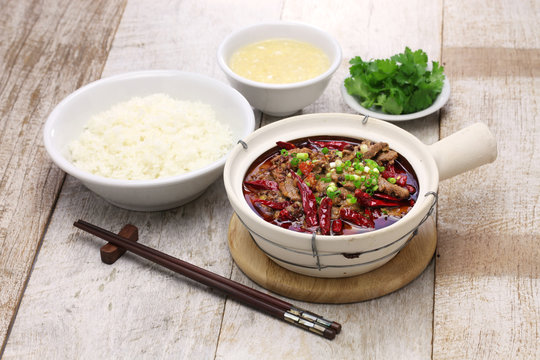 shui zhu, sliced beef in hot chili oil, chinese sichuan cuisine