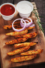 Roasted potato wedges