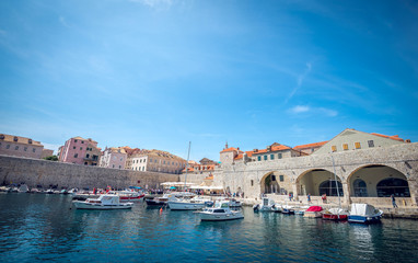 Fototapeta na wymiar Dubrovnik boat harbor