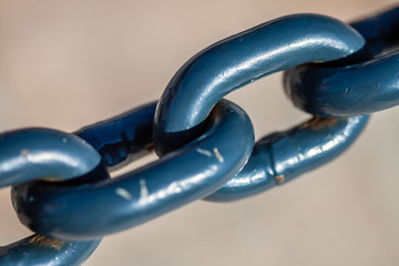 Color picture of a blue painted chain