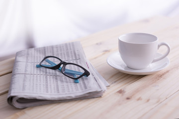 coffee cup and newspaper