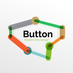 Thin line design geometric button, flat illustration