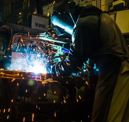 welder Industrial automotive part in factory