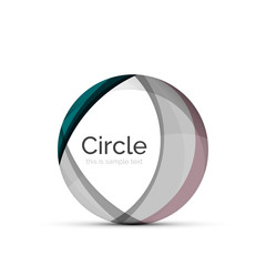 Circle logo. Transparent overlapping swirl shapes. Modern clean business icon