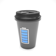Coffee to go on white. 3d rendering.