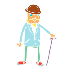 Cartoon hipster illustration