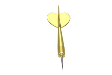 gold dart isolated on white. 3d rendering.