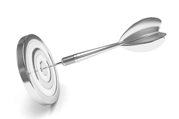 arrow darts in target. 3d rendering.