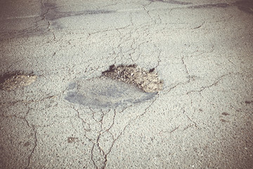 Cracked Rural Road Filtered