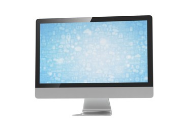 Modern Screen Monitor. 3d rendering.
