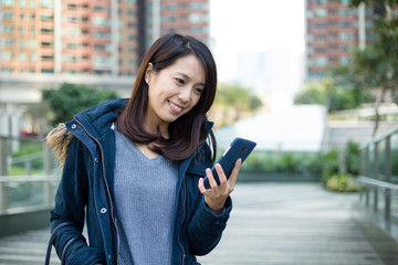 Woman use of cellphone