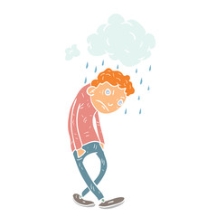 Cartoon sad illustration