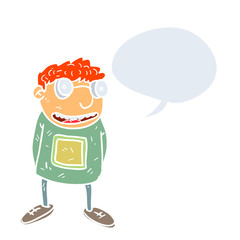 Cartoon nerd illustration