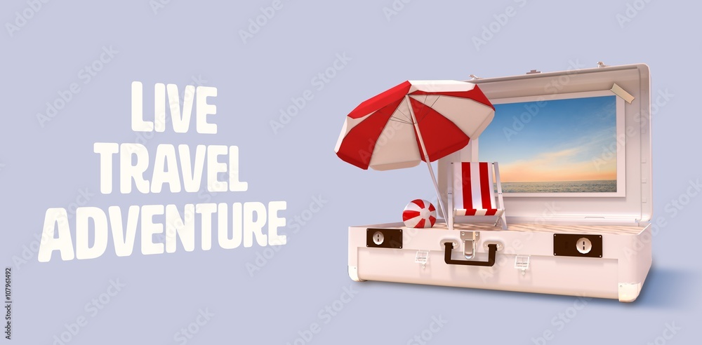 Poster composite image of image of a suitcase