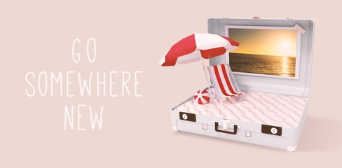 Composite image of image of a suitcase