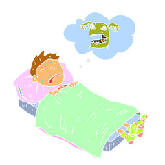 Cartoon nightmare illustration