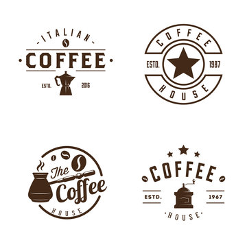 Vintage coffee labels and badges