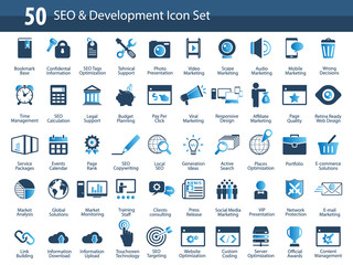 Set of SEO and Development icons