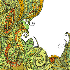 floral pattern in a zentangle style, Hand-drawn design
