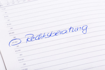 notice book with appointment