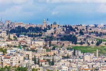 Fototapeta na wymiar Jerusalem Old City and Temple Mount