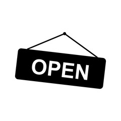 Open sign. Vector icon